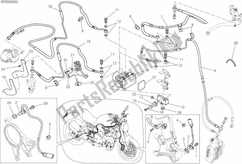 All parts for the Antilock Braking System (abs) of the Ducati Monster 1200 S USA 2020